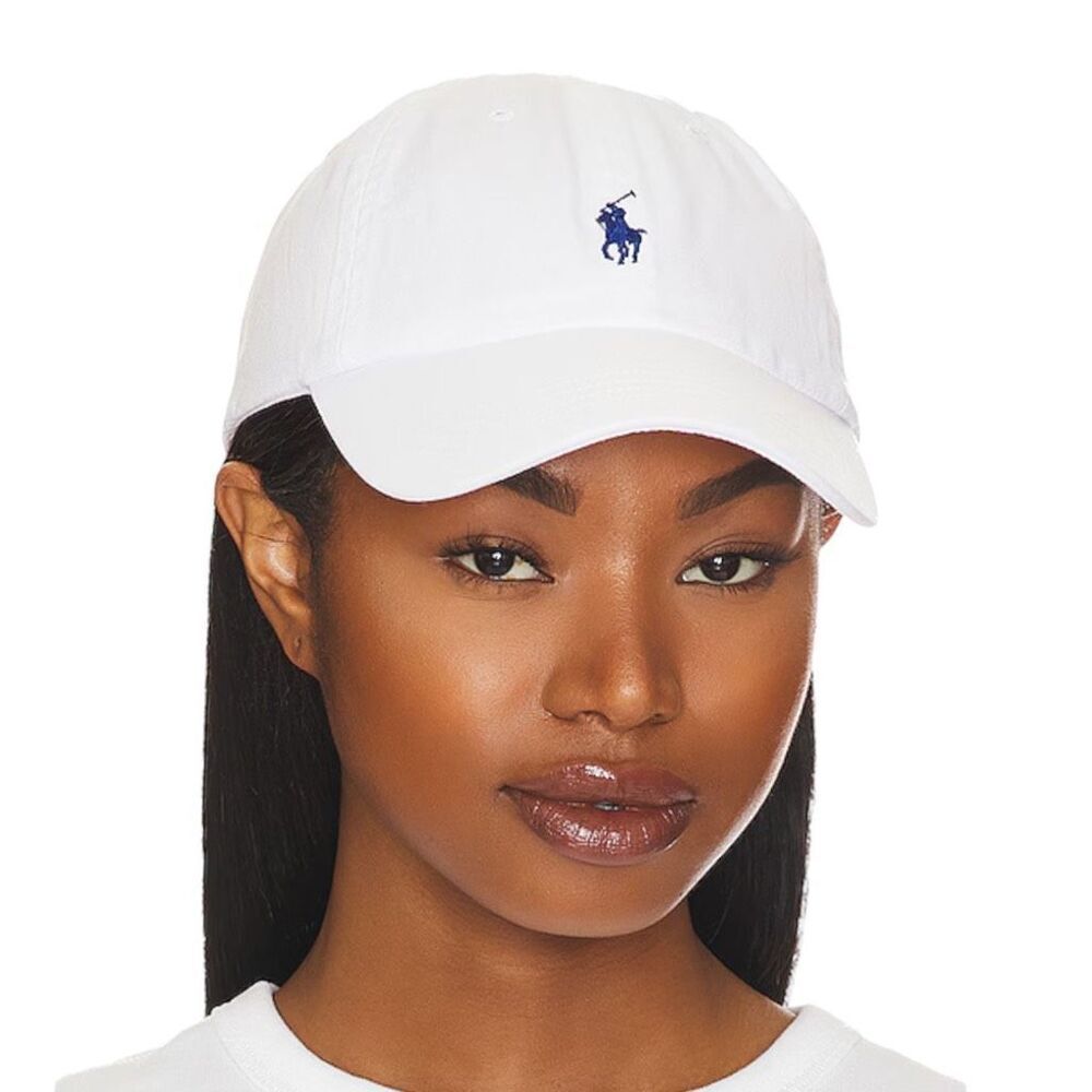 Polo Ralph Lauren Chino Cap in White & Marlin Blue - Picture 2 of 9